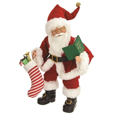 Kurt Adler 16-Inch Kringle Klaus Santa with Book and Stocking