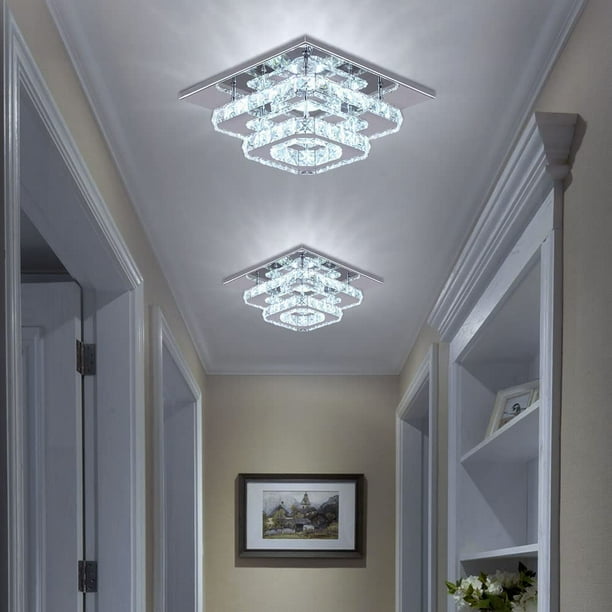 Lámpara de techo FRIXCHUR Crystal Square Candelabro LED 25W