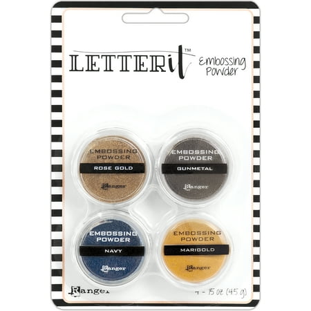 Ranger Letter It Embossing Powder Set-Metallics (Best Ink For Embossing Powder)