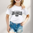thumbnail image 2 of Big Kid Boy And Girl Fashion Casual Print Round Neck Loose Short Sleeve T Shirt Top Girls Children Place Tops Big Girl T Shirt Kitty 6t Girls Size 14 Shirts High Top Sandals for 9-10 Years White, 2 of 4