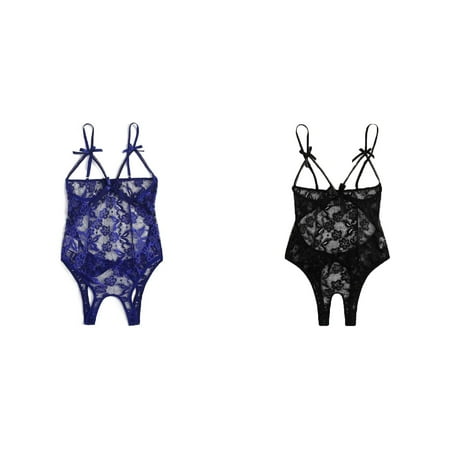 2-Pack Women Bow Lace Hollow Teddy Bodysuit Backless Jumpsuit Lingerie Women s Lingerie plus Size Mesh Bodysuit for Women Lingerie Sparkly Lingerie Vintage Lingerie for Women Garter