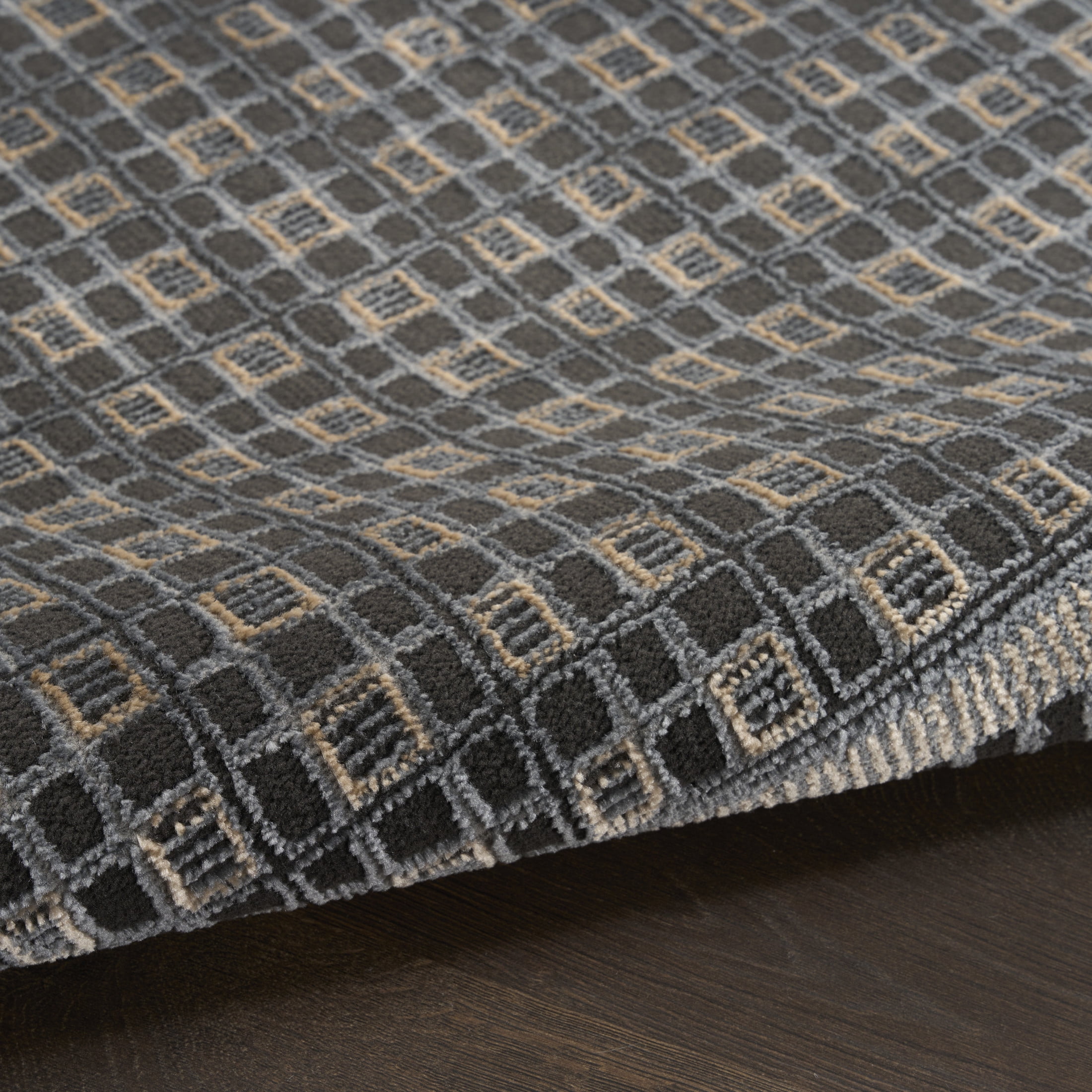 Nourison Nordic 9' x 12' Black Taupe Art Deco Indoor Rug