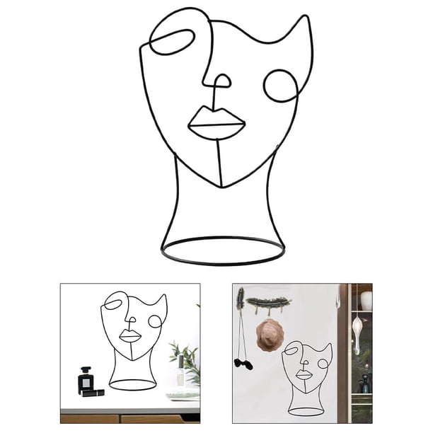 nórdicas abstractas de rostro , estatuas, pelucas, peluquín, sombreros, estante, Casquette, estante de exhibición para guardarropa, sa El 19x14x27cm perfecl Escultura abstracta
