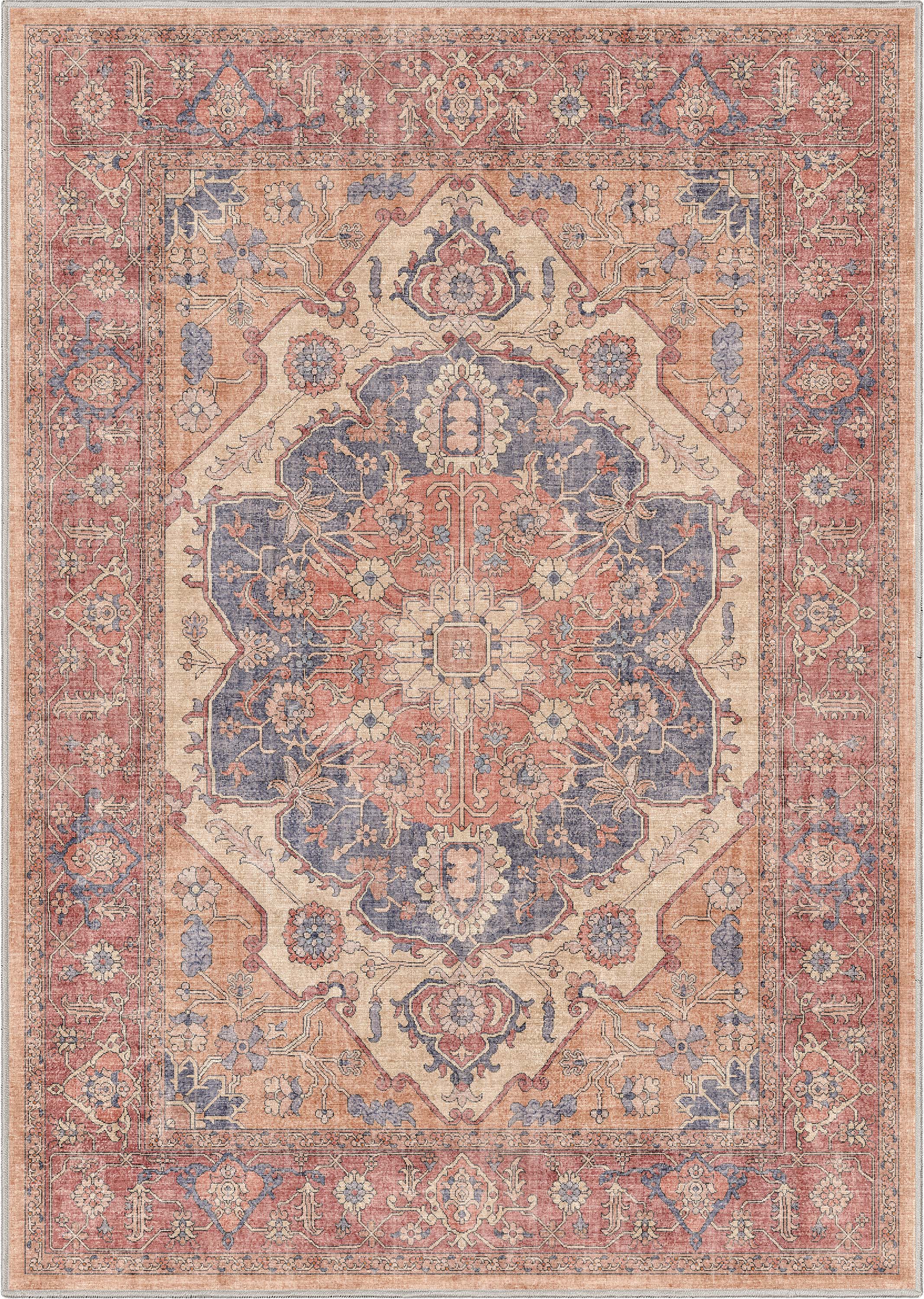 Well Woven Apollo Antigua Vintage Oriental Red Flatweave 5'3" x 7'3" Area Rug