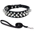 thumbnail image 1 of Incrustación de remaches con collar de mascota de cuero Pu ajustable, adecuado para gatos y perros MFZFUKR CPB-US-YY390-3, 1 of 5