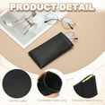 thumbnail image 3 of Uxcell Squeeze Top Sunglass Pouch, PU Leather Soft Eyeglass Pouch Portable Travel Sunglasses Pouch Organizer Black, 3 of 6