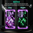 thumbnail image 2 of Casetego for Samsung Galaxy S24 Ultra 5G Case,Glow in The Dark Three Layer Heavy Duty Shockproof Protection Hard Plastic Bumper+Soft Silicone Protective 6.8 inch Case,Purple Butterfly, 2 of 8