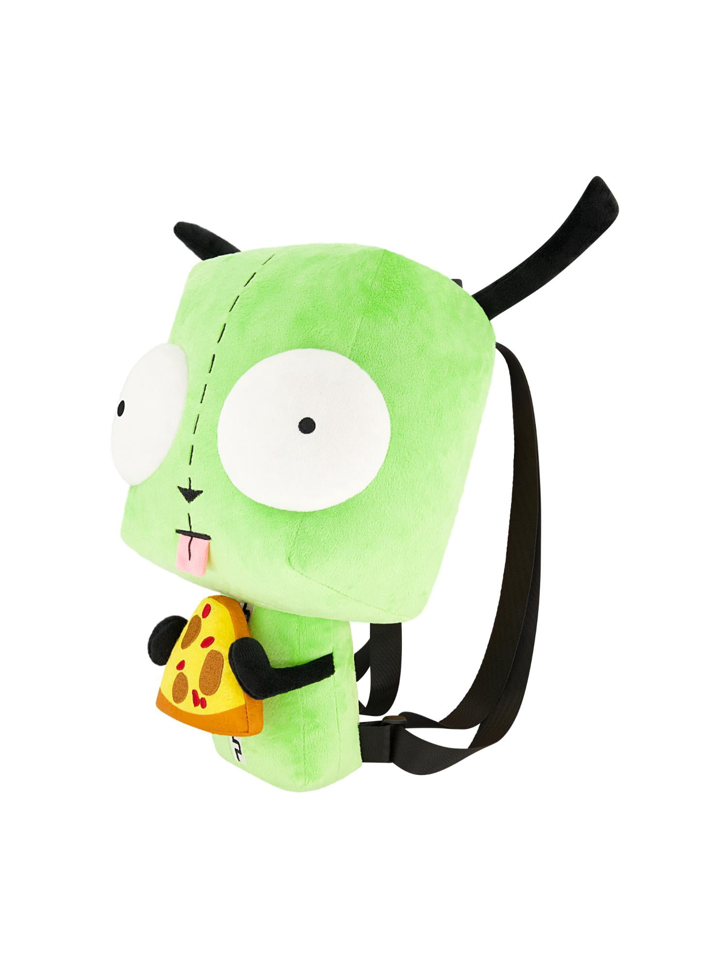 Invader Zim Mini Backpack, GIR Pizza Plush Small Travel Bag Purse for Men and Women, Green, 13 Inch