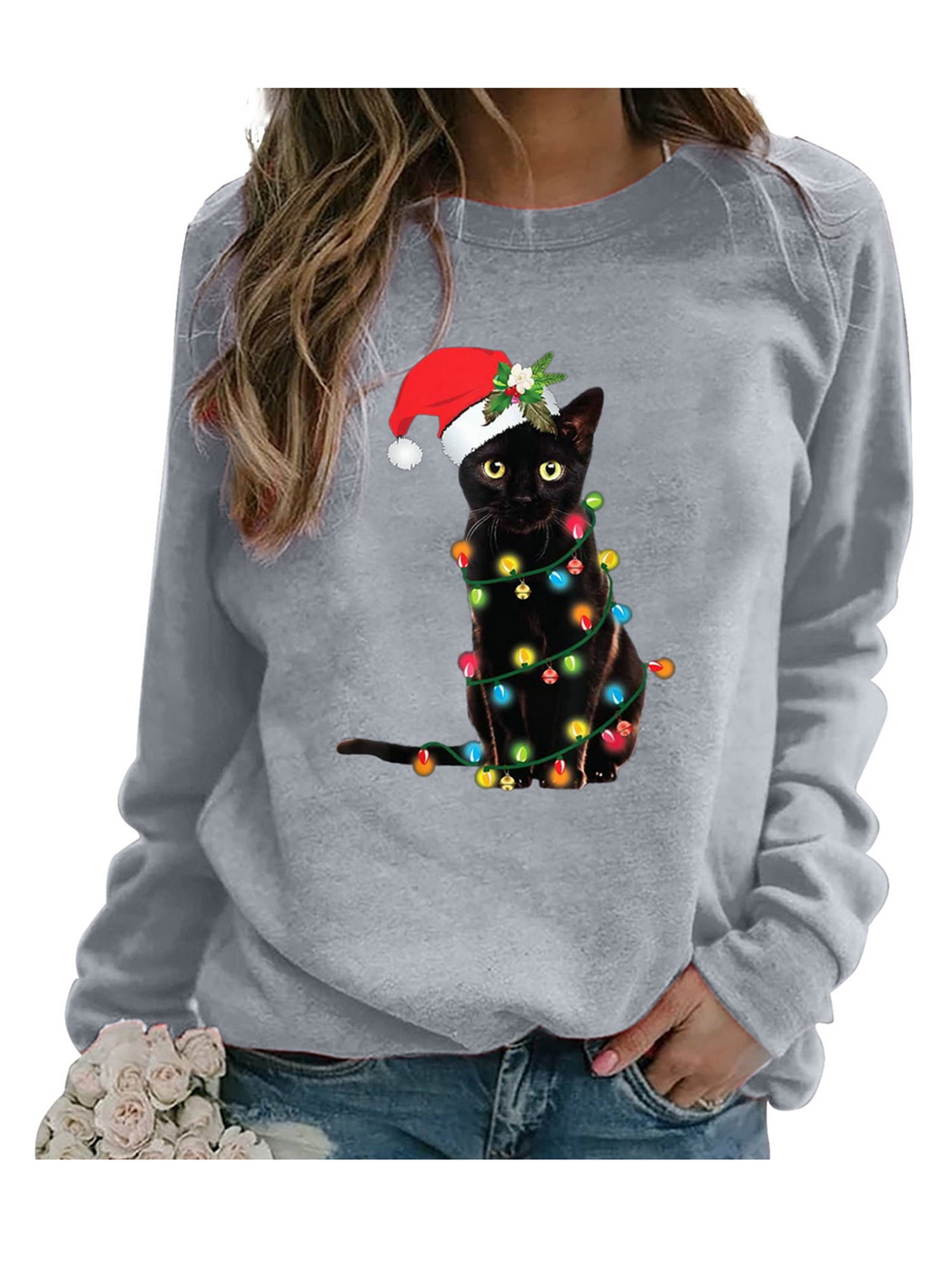 cat christmas jumper womens
