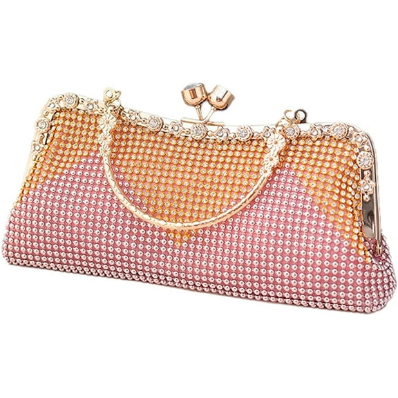 CoCopeaunts Women Evening Clutch Bag Rhinestone Sequin Glitter Clutch Crystal Evening Handbags for Wedding Party
