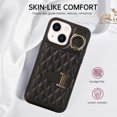 thumbnail image 4 of Compatible with iPhone 15 Plus Wallet Case, Crossbody PU Leather Detachable Adjustable Strap Wristlet with Card Holder Magnetic Clasp Kickstand Finger Ring Case for iPhone 15 Plus, Black, 4 of 11