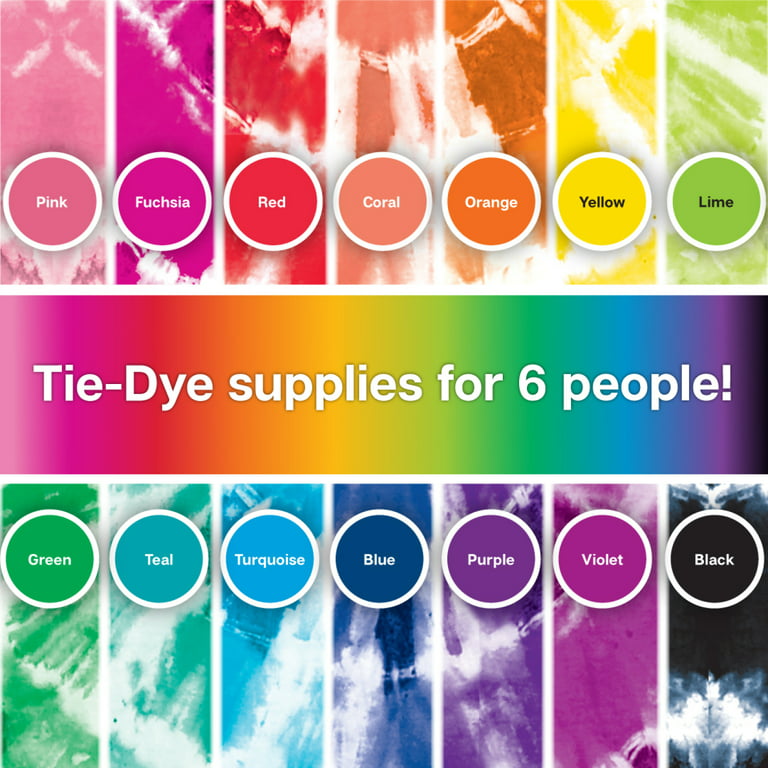New! TULIP SUPER BIG 70pc One Step Fabric Tie Dye Kit 12 Colours Bottles  Tiedye