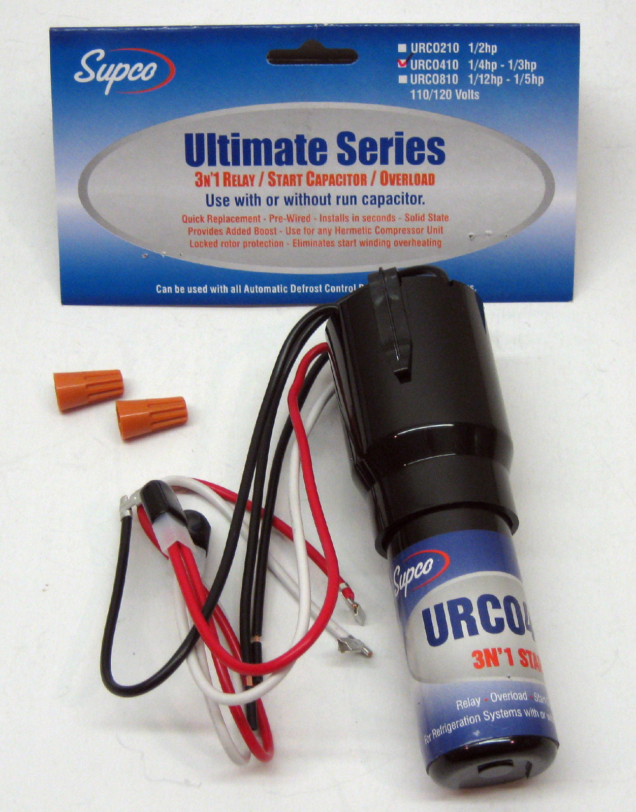 Supco URC0410 3-N-1 Relay Start Capacitor For Refrigerators 