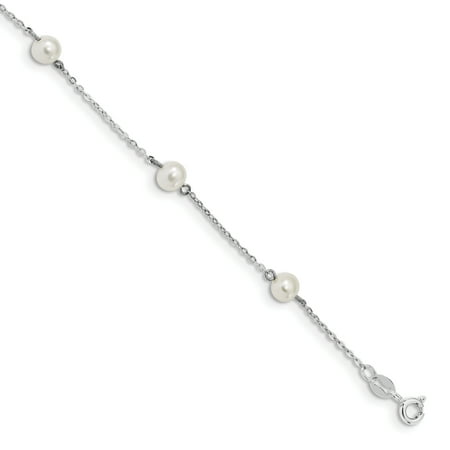 - Sterling Silver 7in and Fresh Water Cultured Pearl Bracelet