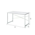 thumbnail image 5 of Mayo 47 Inch Rectangular Desk Console Table, Crossed Bars, White, Chrome, 5 of 5