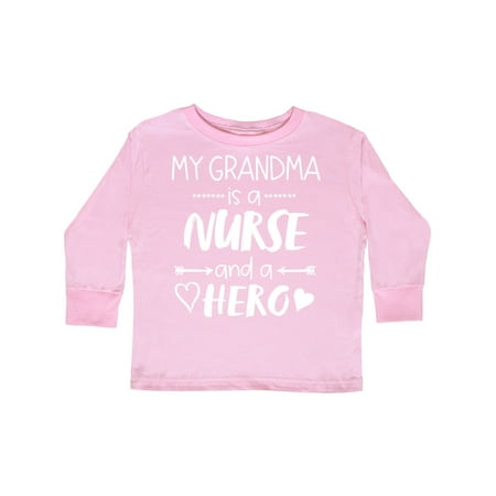 

Inktastic My Grandma is a Nurse and a Hero Gift Toddler Boy or Toddler Girl Long Sleeve T-Shirt