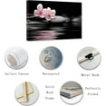 thumbnail image 5 of ZHONGYUTONG Zen Bathroom Wall Art Pebble Stones Pink Floral on Water Canvas Prints Spiritual Picture Artwork for Office Yoga Spa Meditation Room Framed (28.00" x 42.00"), 5 of 6