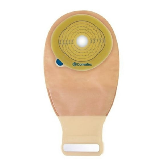 Esteem   One-Piece Drainable Pouch 1-3/8'' Pre-Cut, Filter, Integrated Closure, 12'' L, Tan, Box of 10