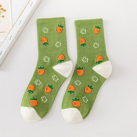

Rabbit Carrot Green Women Socks Cute Fashion Funny Cotton Socks For Girls College Style Harajuku Kawaii Calcetines