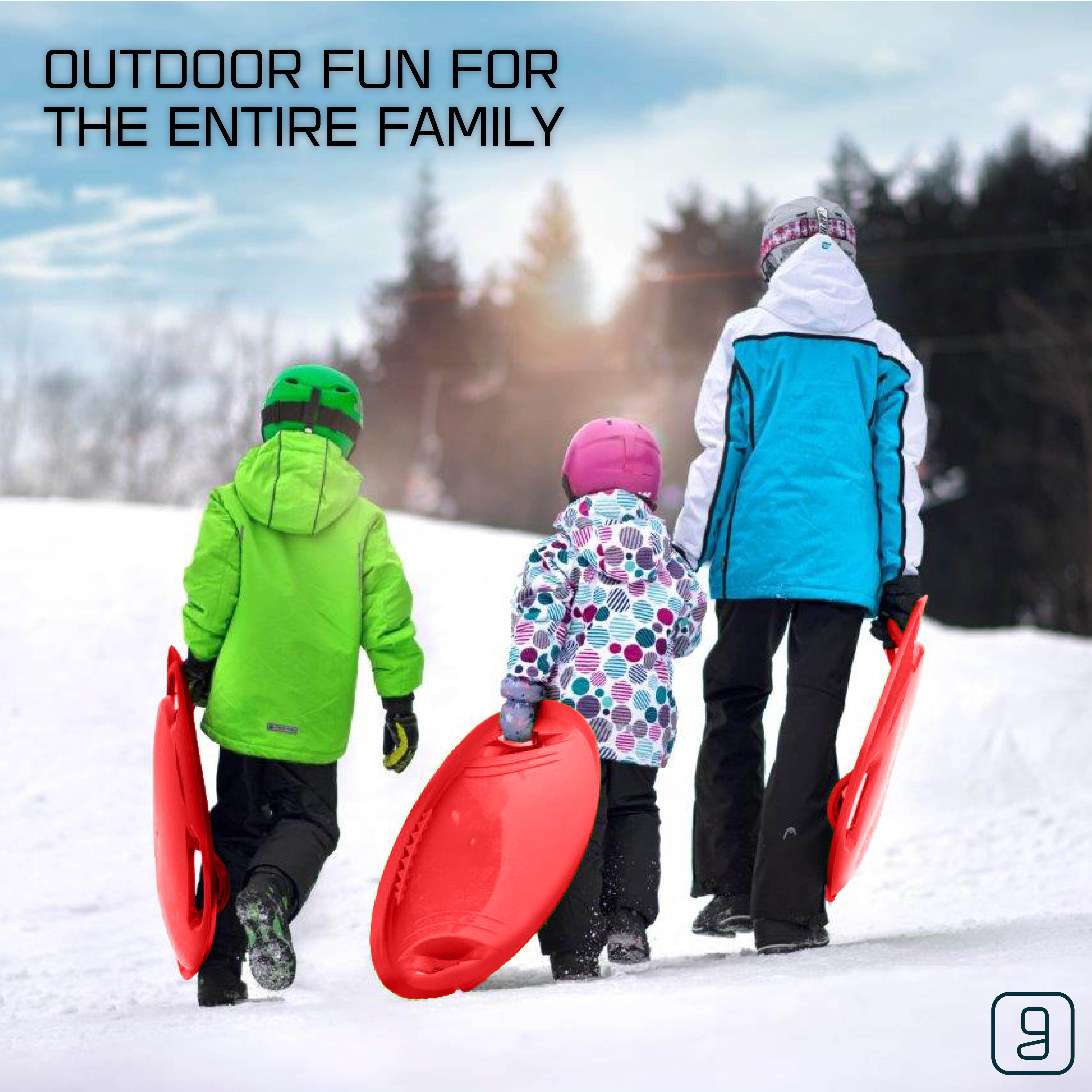 Gizmo Riders Supernova, New Age Snow Sled, with Lean Back Brakes, 200lbs, Ages 3+, Red
