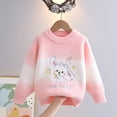 thumbnail image 2 of 2025 Enfants Filles Garçons Motif Col Rond Manches Longues Chandail Décontracté Tricoté Hauts 2-12 Ans Rose, 2 of 7