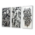 thumbnail image 3 of Designart "Abstract Urban Vision Black and White II" Modern Geometric Framed Wall Art Set Of 3 - Black Abstract Frame Gallery Wall Set For Home Decor, 3 of 6
