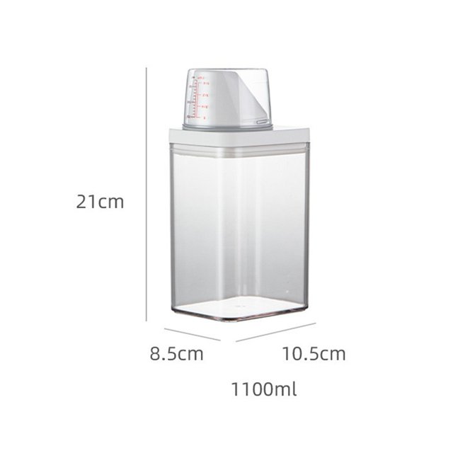 Ruibeauty Plastic Laundry Washing Up Powder Container Soap Detergents Storage Box Lid