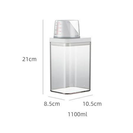 Sufanic Plastic Laundry Washing Up Powder Container Soap Detergents Storage Box Lid