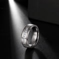 thumbnail image 4 of Jewmon Tungsten Carbide Wedding Ring for Men Cubic Zirconia Engagement Ring Gift Ideas for Boyfriend Husband, 4 of 7