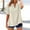 01 Beige, variant on Weiqiqre Womens T Shirts Loose Fit Gauze Short Sleeve Plus Size Shirts Summer Button V Neck Casual Dressy Blouses
