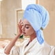 thumbnail image 4 of Toalla de microfibra para secar el cabello con correa elástica. Turbante de secado rápido para cabello mojado, largo, grueso y rizado. Toallas súper suaves para secar el cabello., 4 of 9