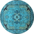 thumbnail image 1 of Ahgly Company Indoor Round Oriental Light Blue Industrial Area Rugs, 8' Round, 1 of 4