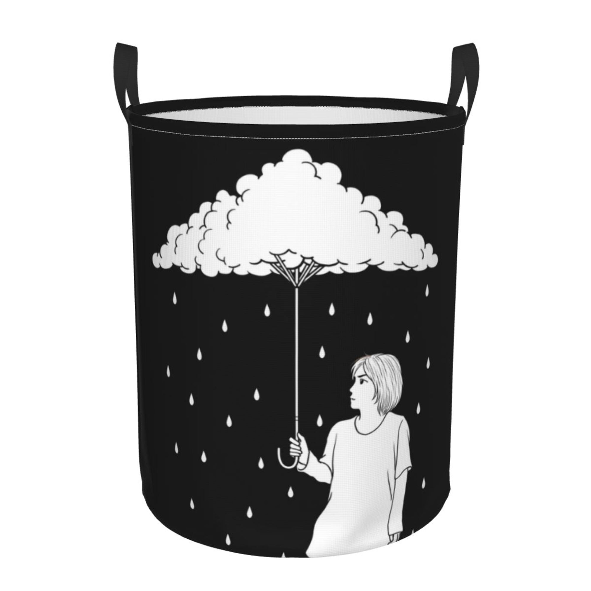 Cartoon Painting Laundry Basket Organizer Collapsible Dirty Clothes