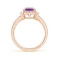 thumbnail image 2 of ANGARA Natural Emerald-Cut 2.2 ct Amethyst Engagement Ring with Diamond Halo in 14K Rose Gold for Women (Size-9x7mm) | February Birthstone, Anniversary, Jewelry Gift for Women | Natural Amethyst Ring, 2 of 8