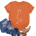 thumbnail image 5 of YLHFASHION Hauts pour Femmes Mode Manches 3/4 Col Rond Chemises Décontractées Tendance Blouses Imprimées Plissées devant t-Shirts Soldes Aujourd'hui Liquidation T-shirt à Manches Courtes pour Femmes, 5 of 5