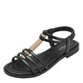 thumbnail image 2 of Women's Bohemian Flat Roman Sandals - Beaded Cut-out Open-Toe Sandals with Elastic Strap, 2 of 23