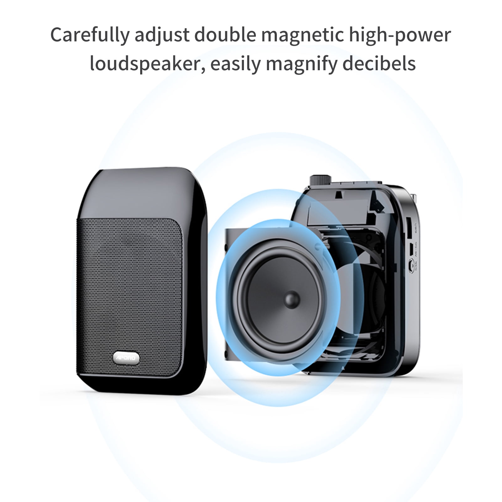 Portable Microphone Voice Portable Voice Speaker Amplifier for Teachers with Wired Microphone Headset Waistband Rechargeable Personal BT Speaker Support Music Recording for Classroom Meeting Training
