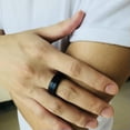 thumbnail image 4 of Hot Men's Blue Plating Band Stainless Steel Black/SilverEngagement Ring Sz 7-12, 4 of 9