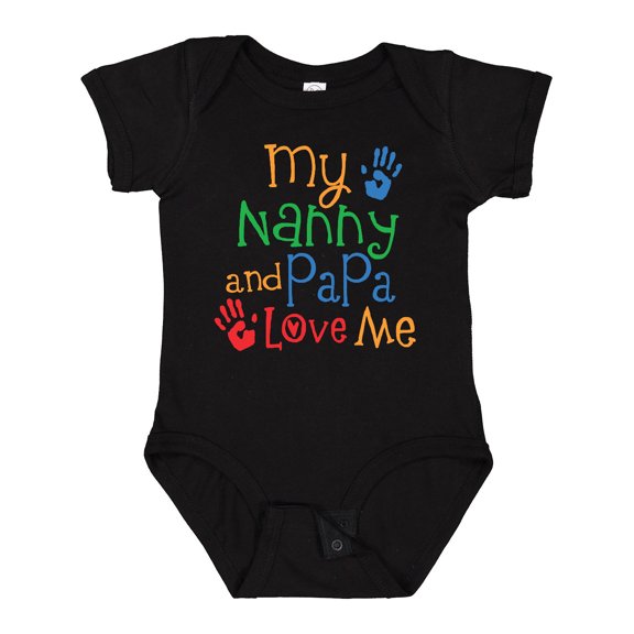 Inktastic Nanny and Papa Love Me Boys or Girls Baby Bodysuit
