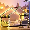 thumbnail image 3 of Yoneston Twin Size House Floor Bed with Storage Caddy and Shelf for Kids, Sturdy Metal Bed Frame with Guardrail for Toddlers, Boys and Girls - Black, 3 of 10