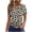 Z133-Khaki, variant on Ichuanyi Women's Casual Pattern Floral Printed Shirt Loose Short Sleeved T-Shirt Classic Round Neck Top