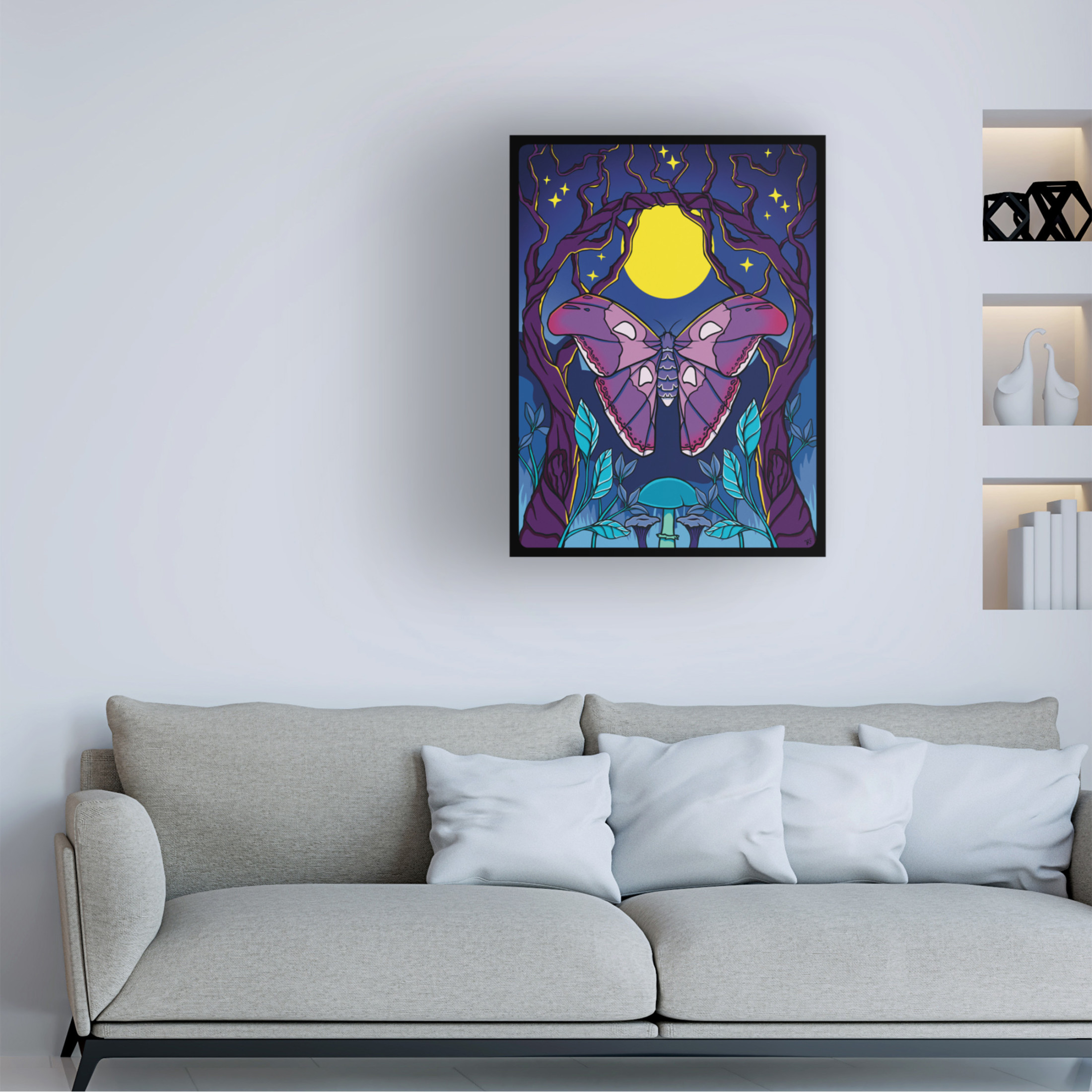 Canvas Wall Art - Rachel Feirman 'Atlas Moth' Wall Art for Living Room, Bedroom, or Office Décor by Trademark Fine Art - 35 x 47 Inches