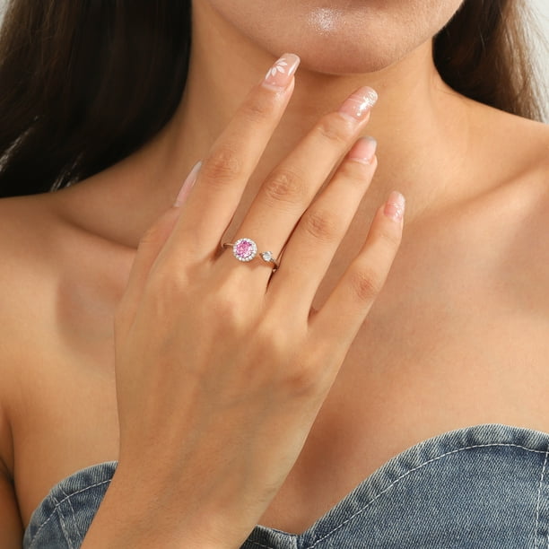 Pink birthstone ring best sale