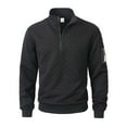 thumbnail image 4 of LNWUY Men's Quilted Sweatshirts Casual Long Sleeve Outdoor Stand Collar Pullover Checkered Zipper Sweatshirt Jacket Black XXL, 4 of 9
