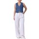thumbnail image 2 of CHAQUETA DE JEANS SIN MANGAS PARA MUJER INSPIRADA CHIC, CON ESCOTE EN V Y BOTONES, VESTIDO DE DENIM CORTO M AZUL, 2 of 6