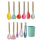 thumbnail image 5 of Utensilios de cocina de silicona con mango de madera de colores para el hogar, juego de 11 piezas, utensilios de cocina, 5 of 6