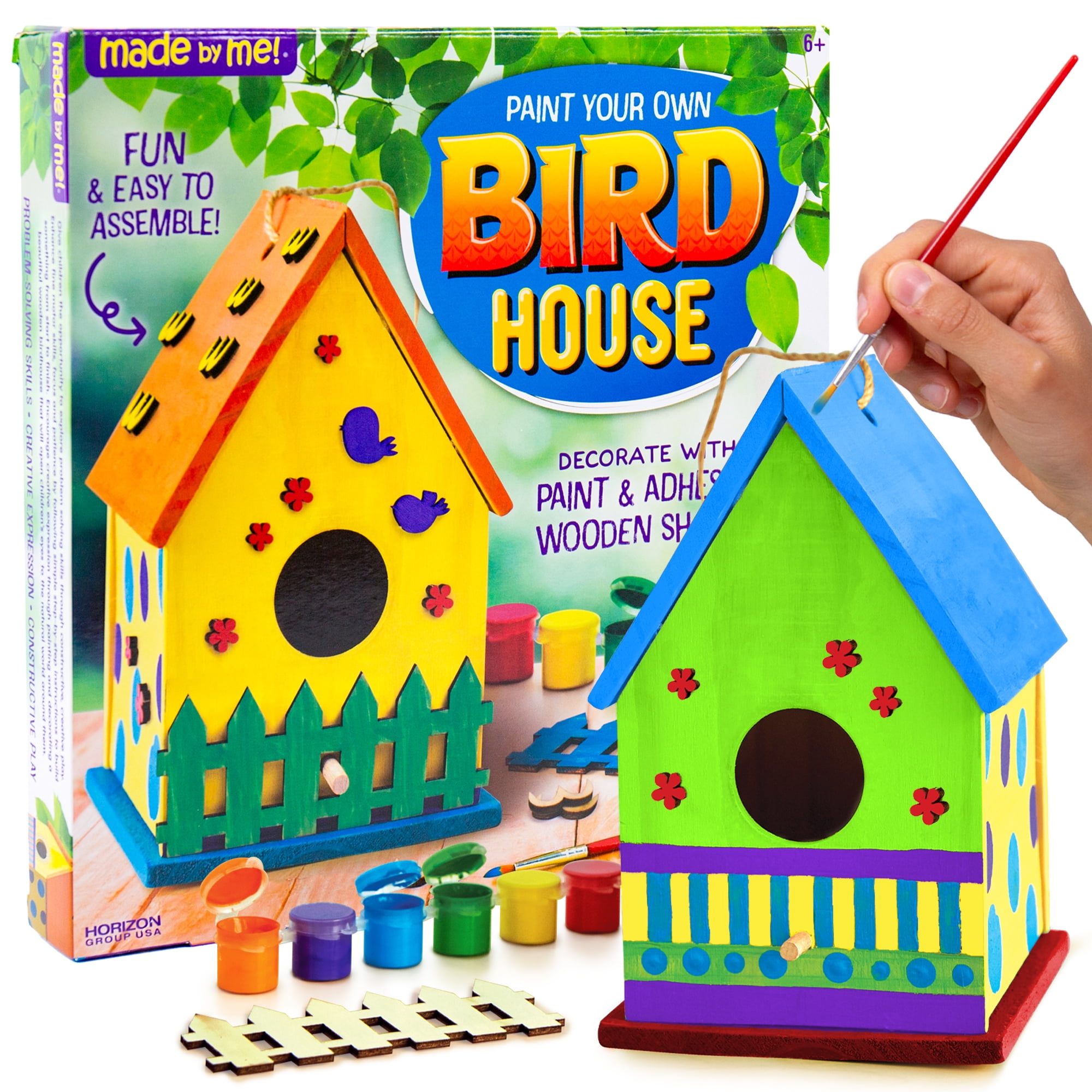 8-12 4 Wooden Craft Kits for Kids Girls Boys Toddler Ages 4-6 DIY Bird House Kit Arts and Crafts for Kids to Build 6-8 DIY Unfinished Bulk Birdhouse Sets Wooden Birdhouse Painting 