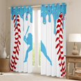 thumbnail image 2 of Erosebridal Baseball Gamer Curtains Pack of 2 (42x84 Each),Ice Cream Baseball Curtains Blackout For Kids Boys, 2 of 7