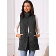 thumbnail image 3 of DARING DIVA Women's Stand Collar Sleeveless Puffy Jacket Lightweight Gilet S Black, 3 of 8