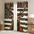 thumbnail image 2 of Feelyou Jungle Reindeer Moose Curtains Pack of 2 (42x84 Each), Rustic Wildlife Animal Curtains Blackout, Vintage US Flag Bedroom Curtains, Black Out Curtains Decor, 2 of 6